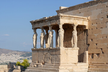 Obraz premium Caryatid porch of the Erechtheion in Athens, Greece