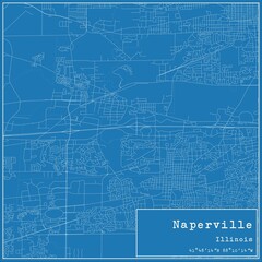 Obraz premium Blueprint US city map of Naperville, Illinois.