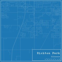 Blueprint US city map of Richton Park, Illinois.