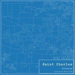 Obraz premium Blueprint US city map of Saint Charles, Illinois.