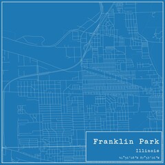 Obraz premium Blueprint US city map of Franklin Park, Illinois.