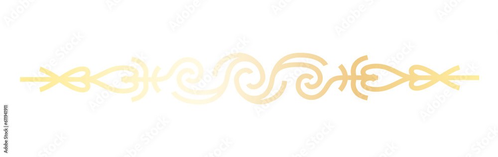 Wall mural Line art luxury golden border. Abstract golden elegant text divider for your design projects. PNG with transparent background