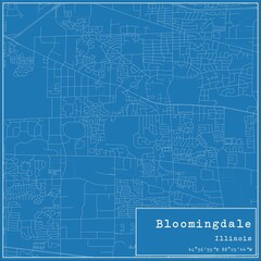 Blueprint US city map of Bloomingdale, Illinois.