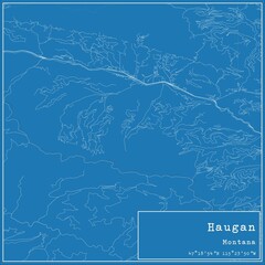 Blueprint US city map of Haugan, Montana.