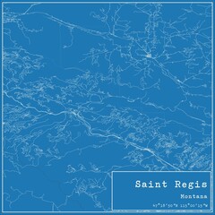Blueprint US city map of Saint Regis, Montana.