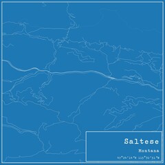 Blueprint US city map of Saltese, Montana.