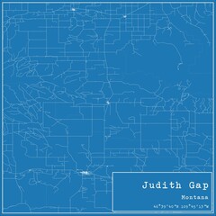 Blueprint US city map of Judith Gap, Montana.