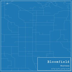 Blueprint US city map of Bloomfield, Montana.