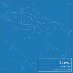 Blueprint US city map of Heron, Montana.