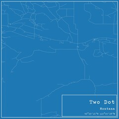 Blueprint US city map of Two Dot, Montana.
