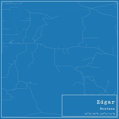 Blueprint US city map of Edgar, Montana.