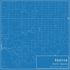 Blueprint US city map of Epping, North Dakota.
