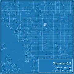 Blueprint US city map of Parshall, North Dakota.