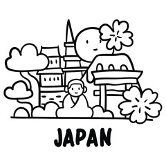 Travel To Japan Vector illustration.
