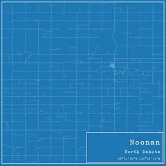 Blueprint US city map of Noonan, North Dakota.