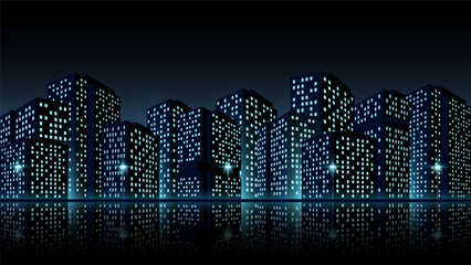 Retro wave city horizontal banner. Night urban illustration 90s on a black background. - obrazy, fototapety, plakaty