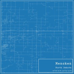 Blueprint US city map of Menoken, North Dakota.
