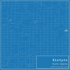 Blueprint US city map of Kintyre, North Dakota.