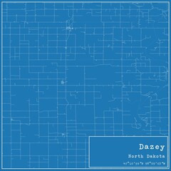 Blueprint US city map of Dazey, North Dakota.