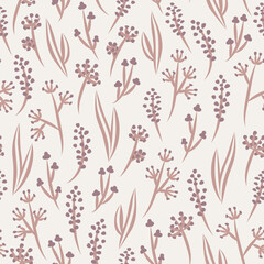 Vector seamless floral pattern in warm peach colour.