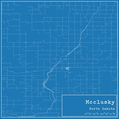 Blueprint US city map of Mcclusky, North Dakota.