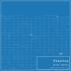 Blueprint US city map of Flaxton, North Dakota.