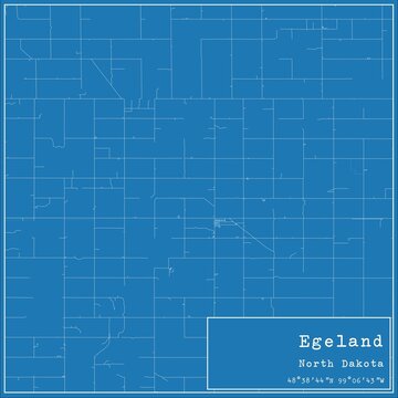Blueprint US city map of Egeland, North Dakota.