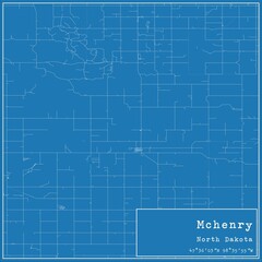 Blueprint US city map of Mchenry, North Dakota.