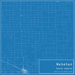 Blueprint US city map of Webster, North Dakota.