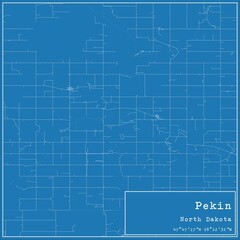 Blueprint US city map of Pekin, North Dakota.