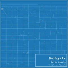Blueprint US city map of Bathgate, North Dakota.