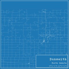 Blueprint US city map of Dunseith, North Dakota.