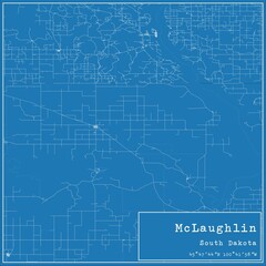 Obraz premium Blueprint US city map of McLaughlin, South Dakota.