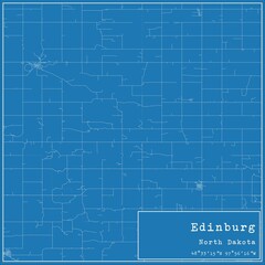 Blueprint US city map of Edinburg, North Dakota.