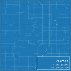 Fototapeta premium Blueprint US city map of Peever, South Dakota.