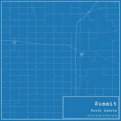 Fototapeta premium Blueprint US city map of Summit, South Dakota.