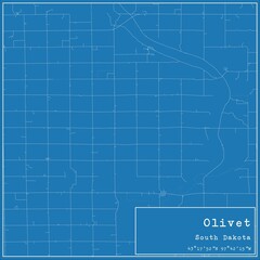 Blueprint US city map of Olivet, South Dakota.