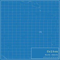 Blueprint US city map of Colton, South Dakota.