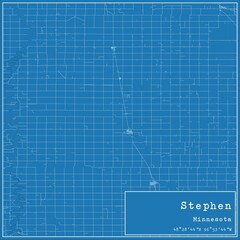 Blueprint US city map of Stephen, Minnesota.