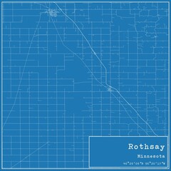 Blueprint US city map of Rothsay, Minnesota.