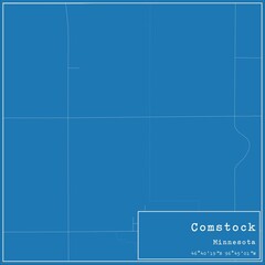 Blueprint US city map of Comstock, Minnesota.
