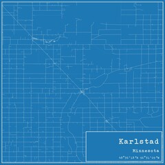 Blueprint City Map Karlstad Minnesota