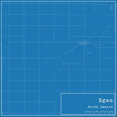 Blueprint US city map of Egan, South Dakota.