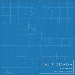 Blueprint US city map of Saint Hilaire, Minnesota.