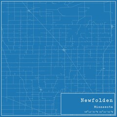 Fototapeta premium Blueprint US city map of Newfolden, Minnesota.