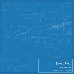Blueprint US city map of Ironton, Minnesota.