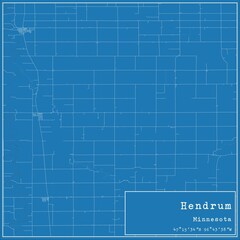 Fototapeta premium Blueprint US city map of Hendrum, Minnesota.