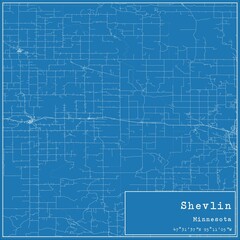 Blueprint US city map of Shevlin, Minnesota.