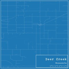 Blueprint US city map of Deer Creek, Minnesota.