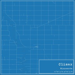 Blueprint US city map of Climax, Minnesota.